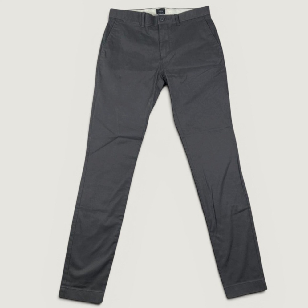 NEW J.Crew Mens 30x34 (Fit 30x32) 250 Skinny Stretch Chino Pants Charcoal Grey